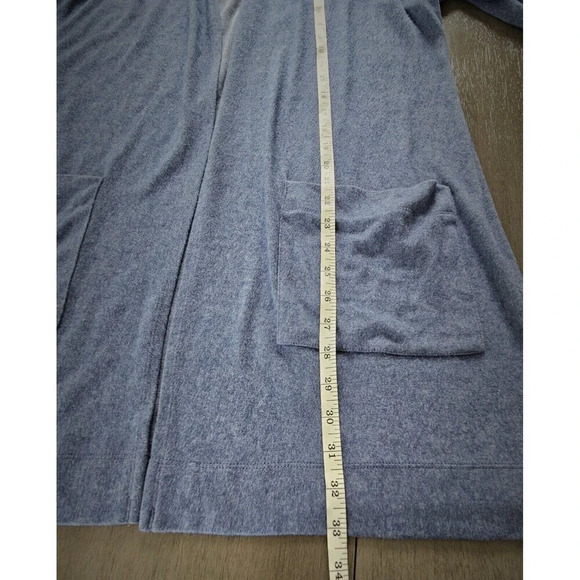 Susan Graver Weekend Regular Jersey Knit Relaxed Cardigan Denim Blue Size M - Picture 4 of 8